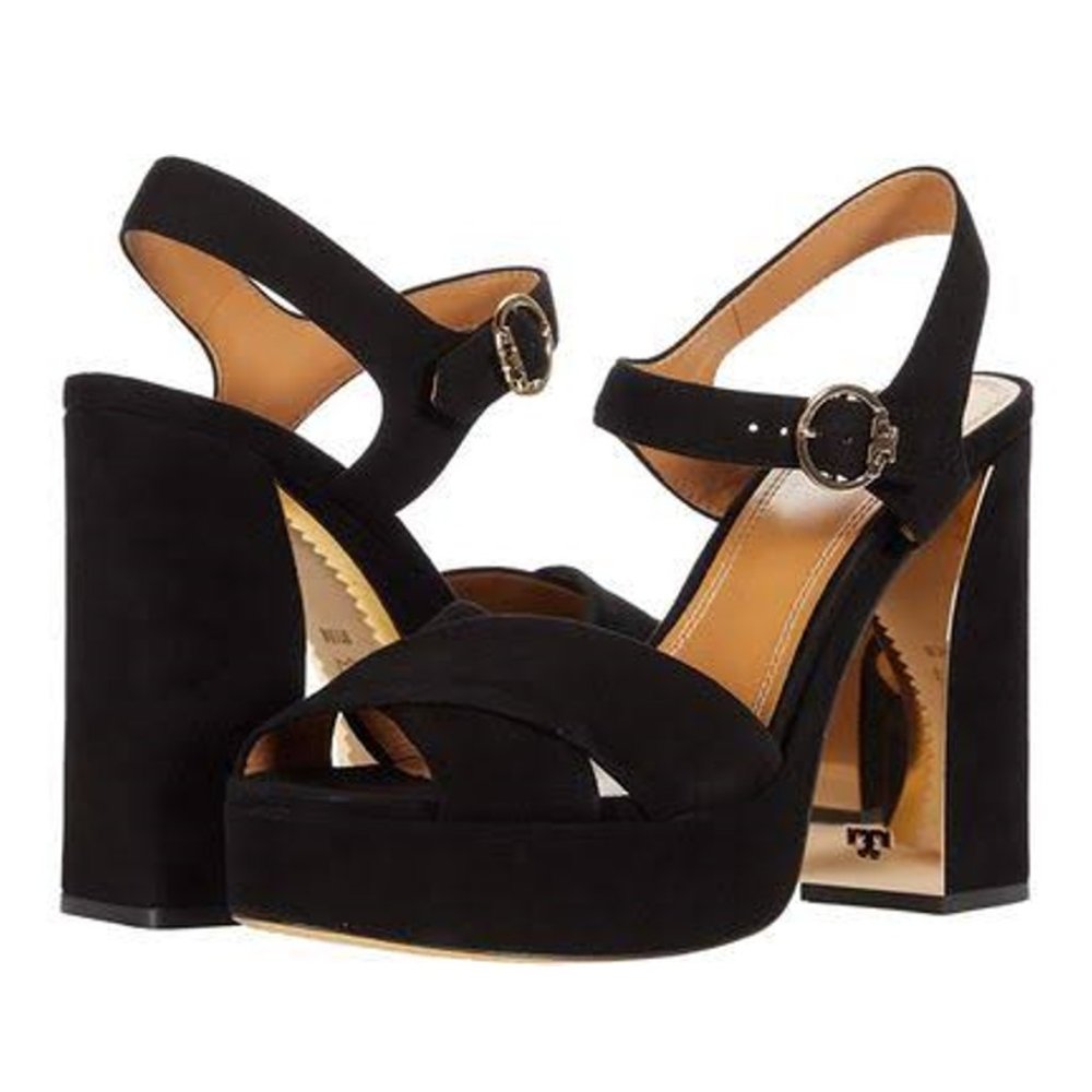 Tory Burch Loretta 115mm Platform sandals black heels size 7.5